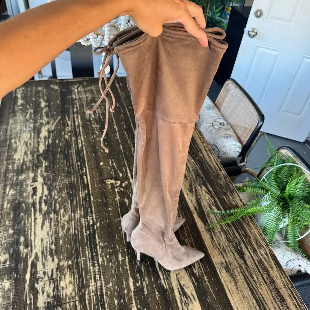 Aldo – Camel Tan Over-the-Knee Suede Boots (Size 8.5)
